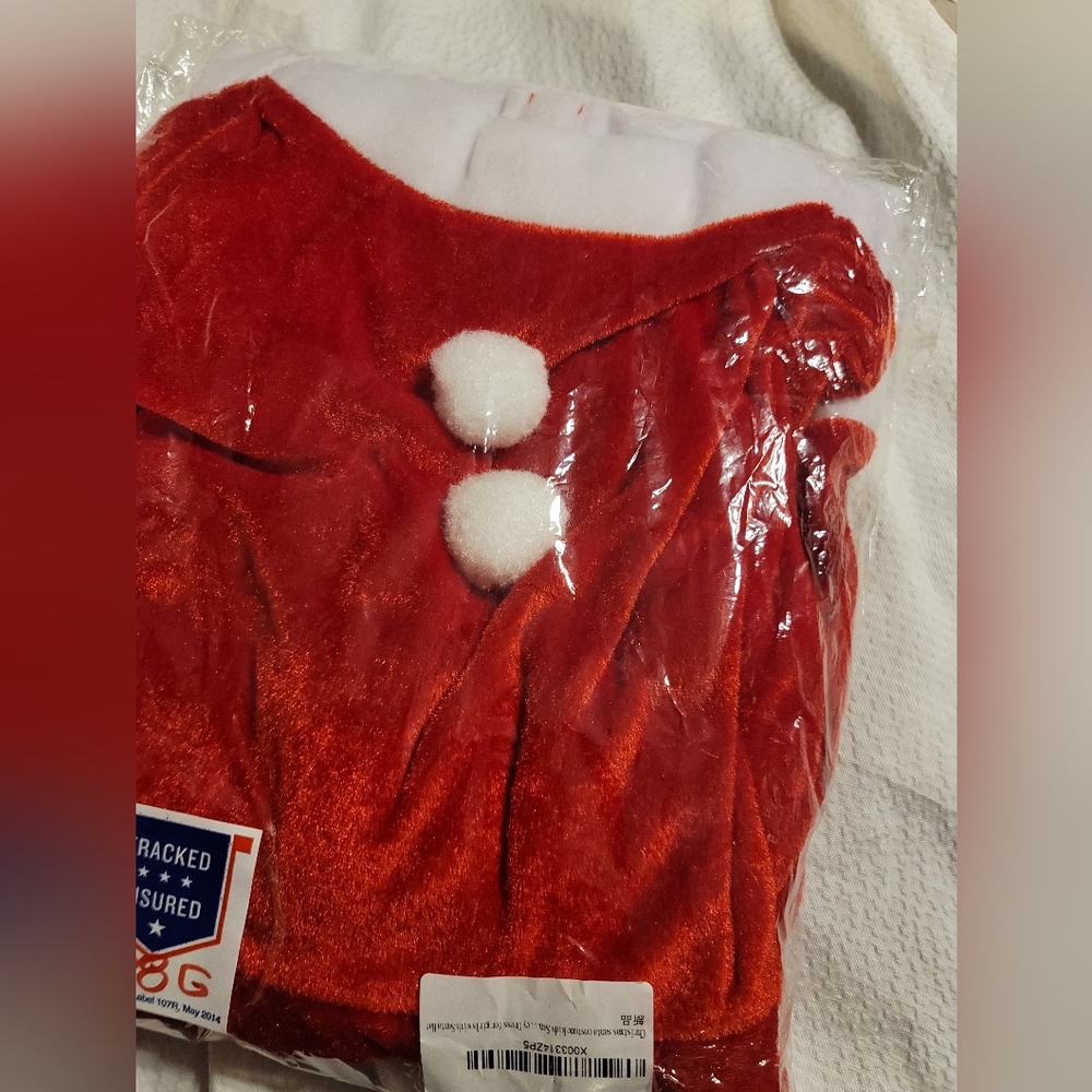 NWT ADORABLE GIRLS SANTA DRESS WITH SANTA HAT AND WRAP SIZE 5 TO 6X - Picture 2 of 10